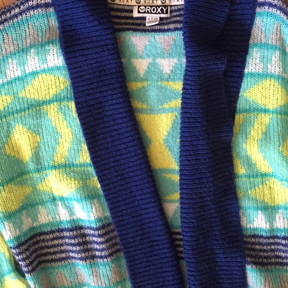 Vibrant Roxy Cardigan 💙💚💛 - Picture 4 of 4